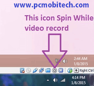 Icon spinnig while recording