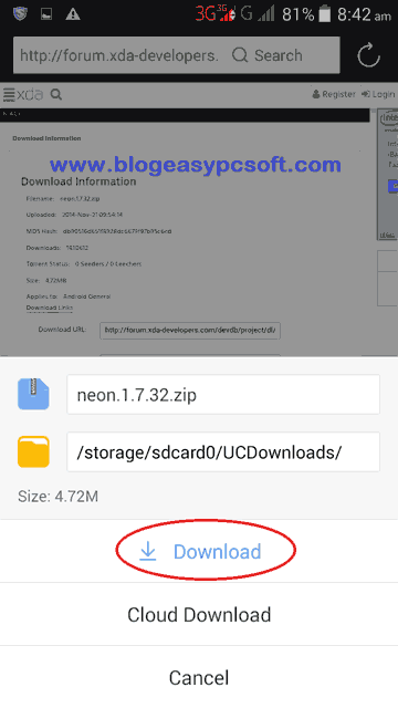 Click on download