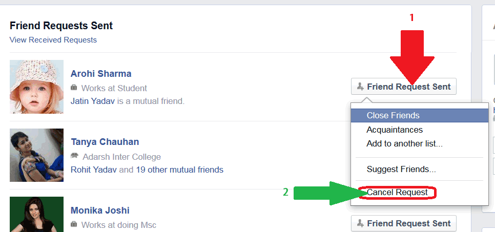 Pending Sent Friend Request: Tap-on-Facebook-sent-friend-request-button