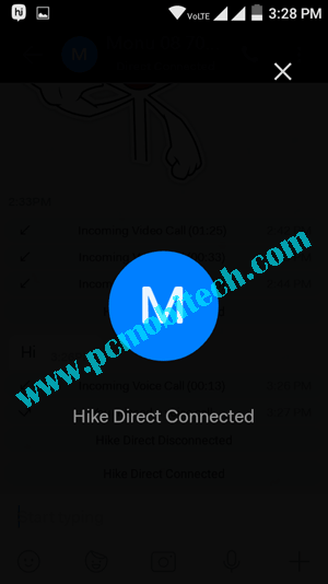 How to use Hike Direct free chatting feature 3