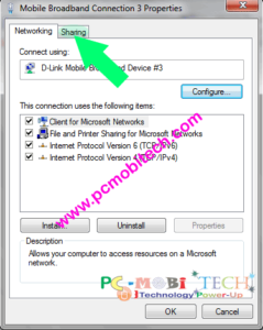 Mobile broadband network connection properties