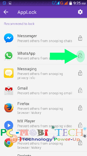 tap-on-lock-icon-to-lock-application in 360 mobile security antivirus apps