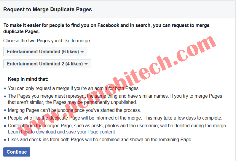 How to merge two similar facebook pages
