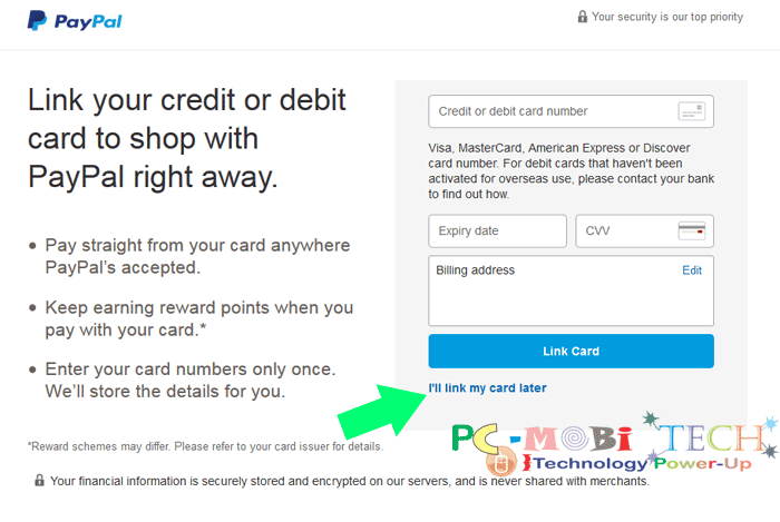 PayPal debit-card-link