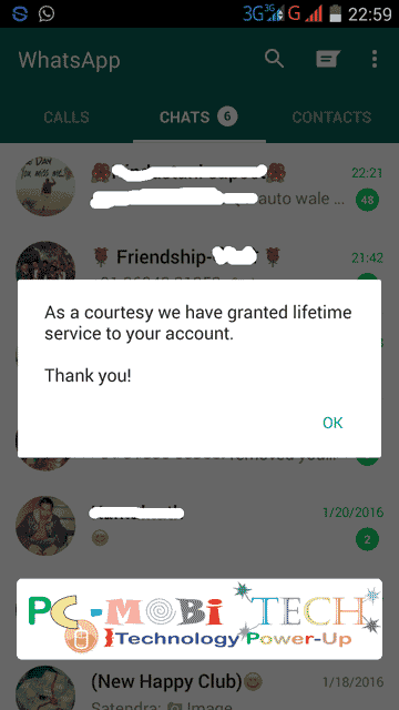 Whatsapp-Lifetime-activation-successfull