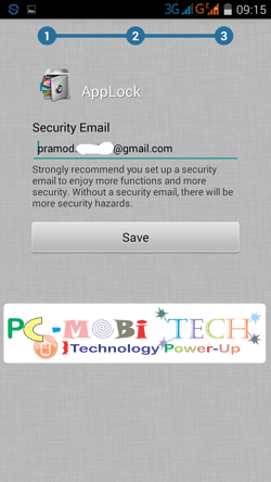 Domobile AppLock: Email-Address-authentication