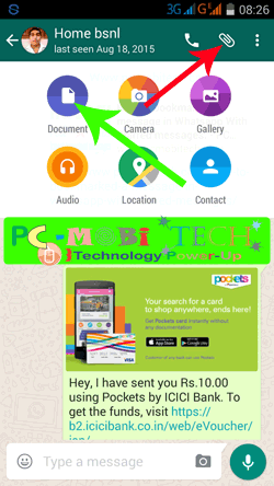 how to send document photos in whatsapp in iphone