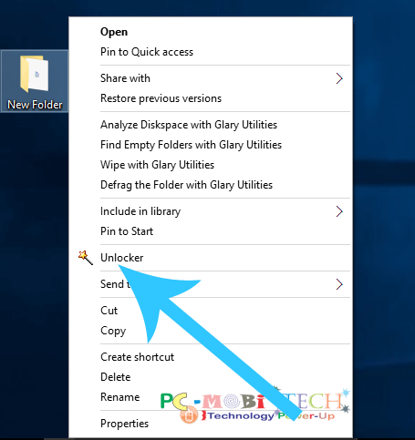 Right click on choose Unlocker