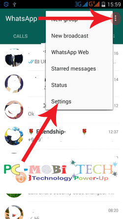 whatsapp disable settings encryption tap option notifications enable menu pcmobitech account