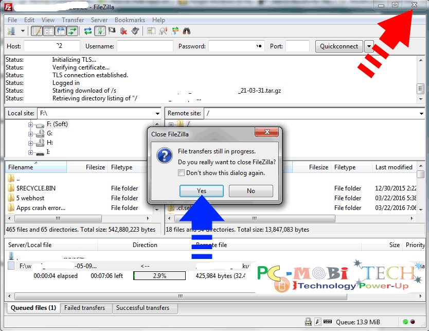 How To Resume Interrupted Download Upload In FileZilla 