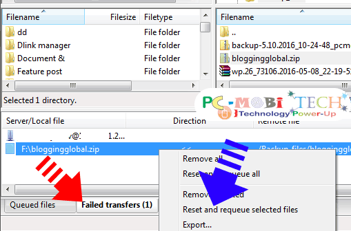 FileZilla-Reset-&-Requie-selected-failed-transfer