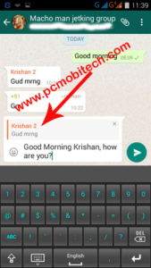 how to reply to a specific message on google chat