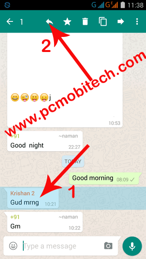 WhatsApp-reply to specific message option with new WhatsApp reply option.