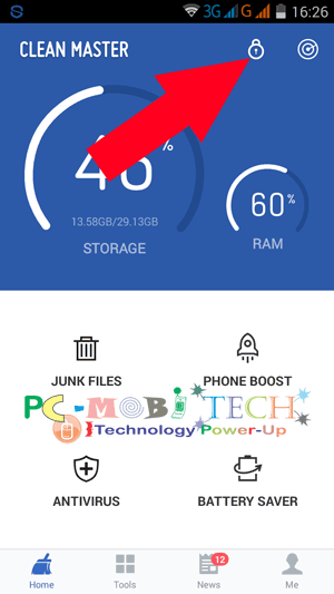 Tap-on-Lock-icon-in- Clean Master Applock