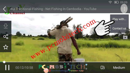 Download YouTube Videos through UC Browser Android.
