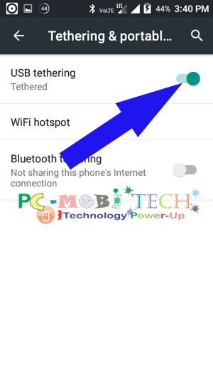How to share mobile internet to PC-Laptop Without WiFi : Enable-USB-Tethering