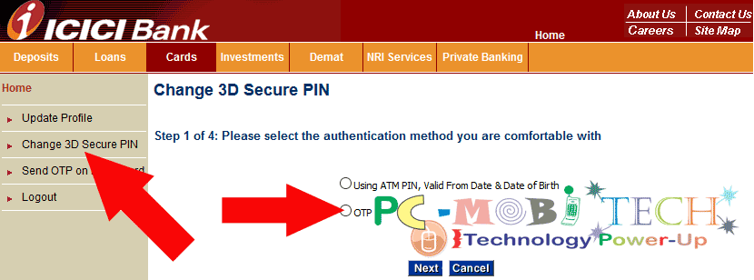 icici-bank-3d-secure-pin-change