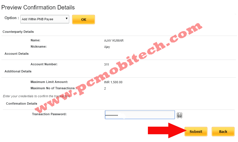 Create a new Beneficiary
