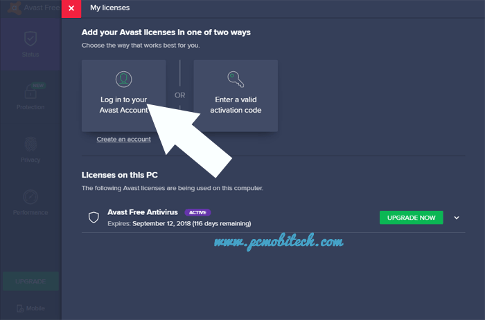 avast anti theft login