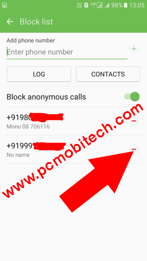 Samsung-galaxy-Phone how to Remove-a-number-from-Call-blocking-list