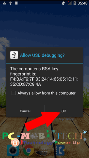 Vysor-app-allow-RSA-Key-on-Androiid-Smartphone