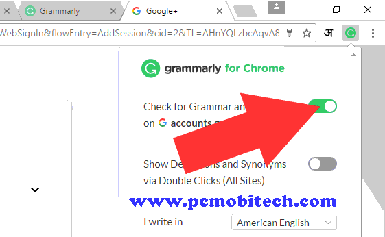 Disable grammarly extension for specific website