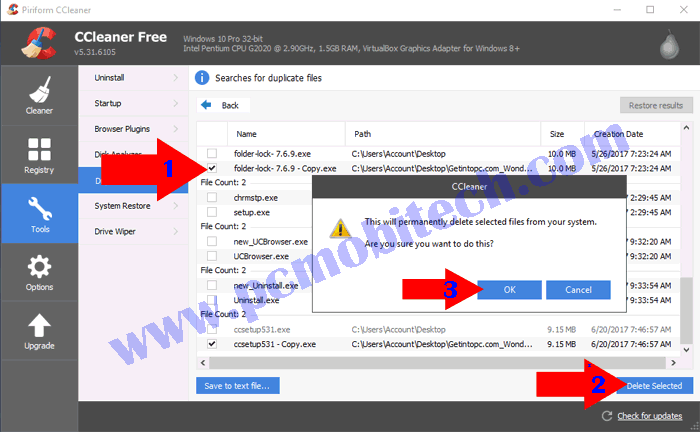 How to find and remove Duplicate files with CCleaner
