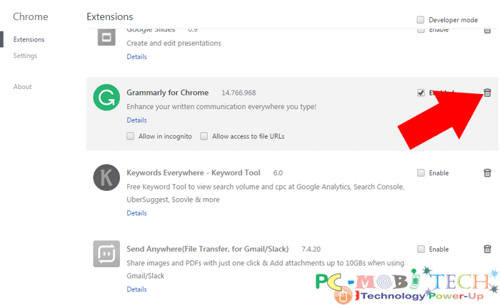 Uninstall an app extension theme game in Google Chrome Browser