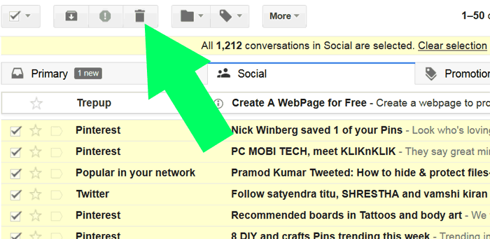 How to Delete All Inbox Email Messages from Gmail Account in one click 2