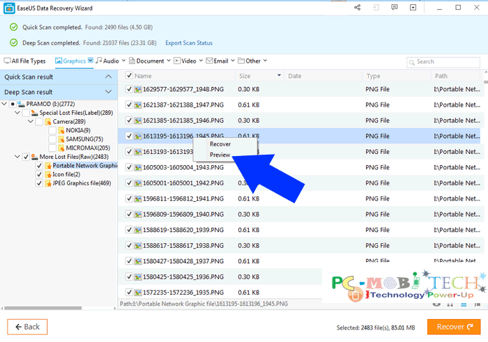 How to recovers data file with EaseUS data recovery Wizard 6