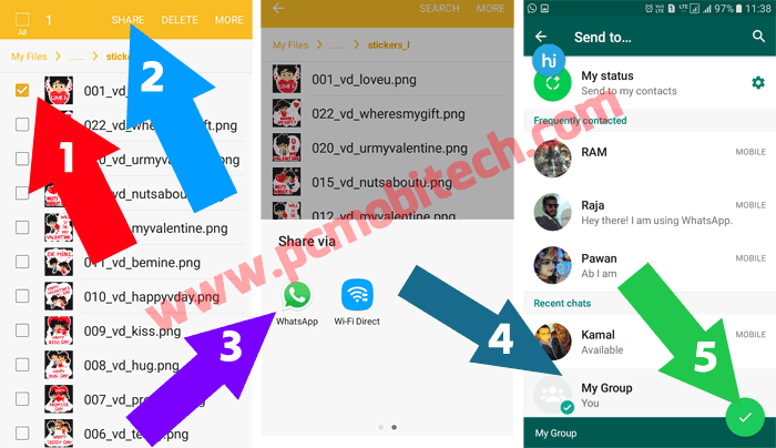 How to Share or Send Unlimited Hike Stickers to WhatsApp Facebook and Other apps 2