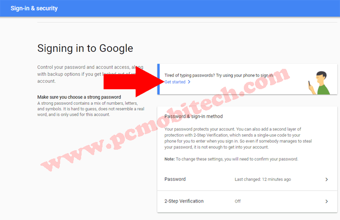 How to enable Google Prompt security on Google Account