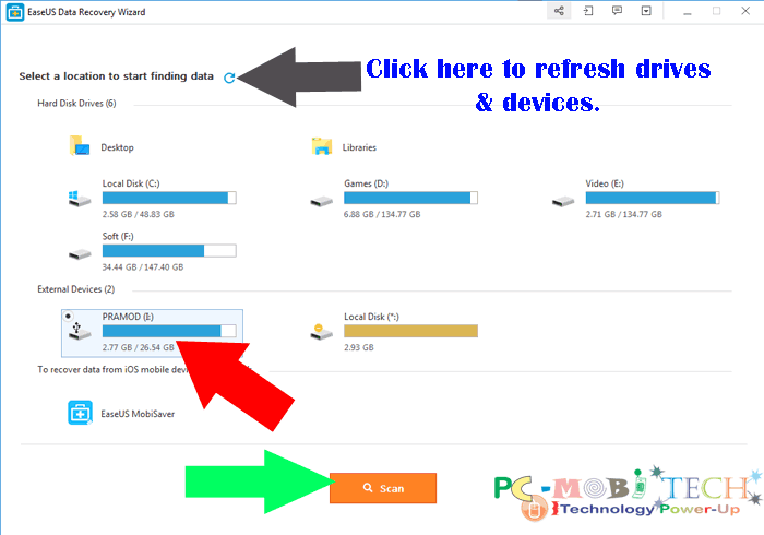 How to recovers data file with EaseUS data recovery Wizard