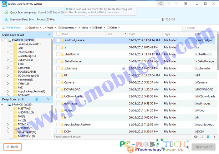 How to recovers data file with EaseUS data recovery Wizard 2