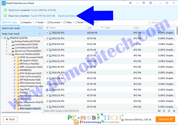 How to recovers data file with EaseUS data recovery Wizard 3