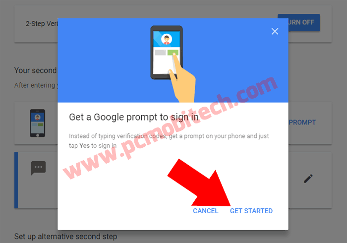 Enable Google Prompt with 2 factor security-2