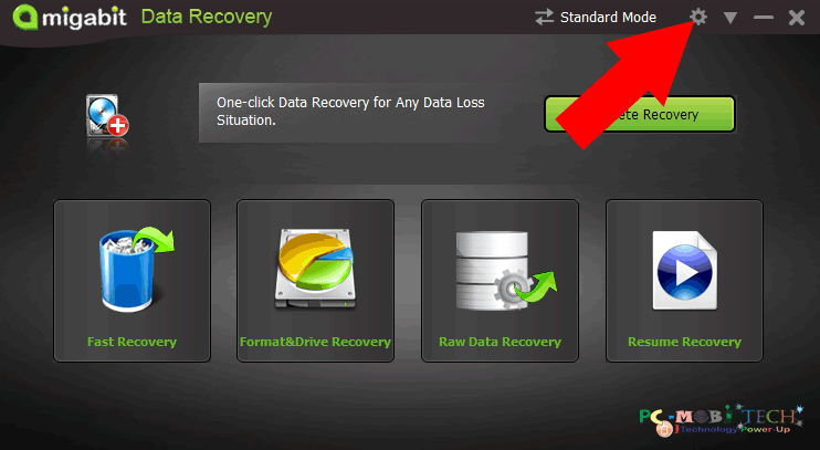 Amigabit data recovery Settings