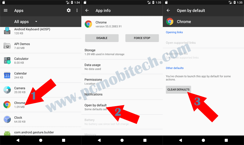 How to reset default app on Android 7.1.1