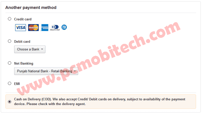 Cash On delivery Payment Option