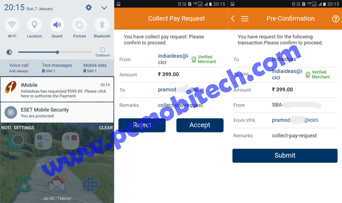 Send Money to others using UPI app