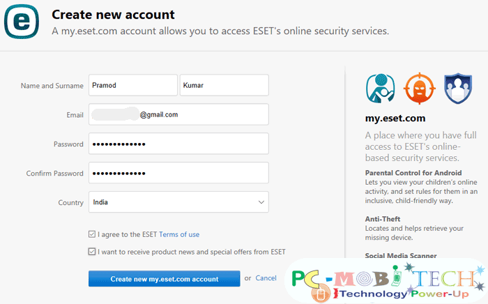 Eset Internet Security Anti-theft activation-Create-an-Anti-theft-account-online-5