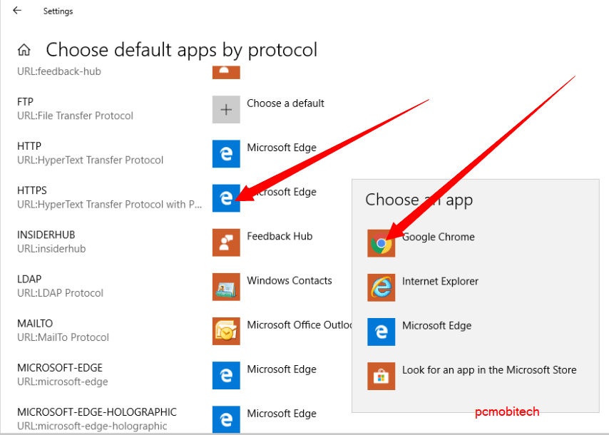 Reset Default Apps by protocols