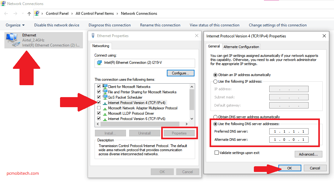 Internet connection issue with changing DNS