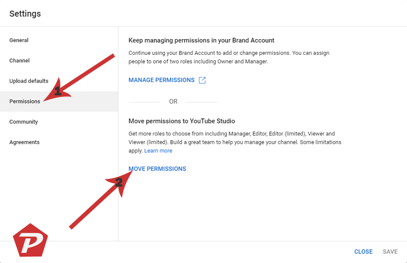 Move to  Studio Channel Permissions for Brand Accounts